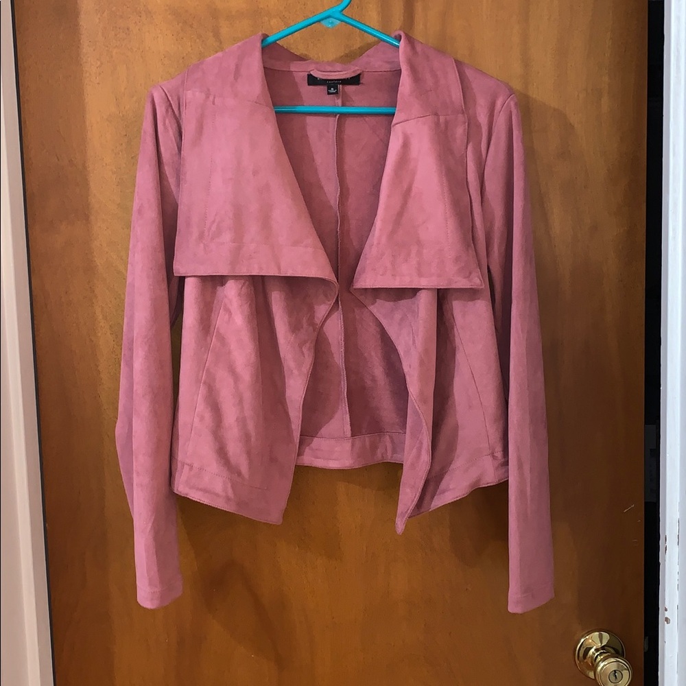 Romeo and Juliet Couture Faux Suede Drapey Blazer Cardigan Jacket